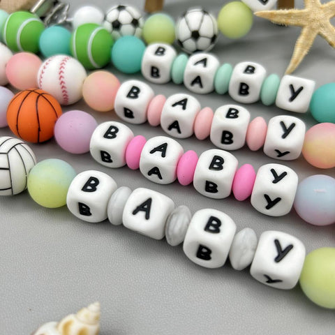 Personalized Letters Name Baby Football Silicone Night Pearl Pendant-TB00814-Veeddydropshipping Personalized Letters Name Baby Football Silicone Night Pearl Pendant-TB00814-Veeddydropshipping