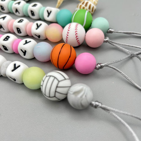Personalized Letters Name Baby Football Silicone Night Pearl Pendant-TB00814-Veeddydropshipping Personalized Letters Name Baby Football Silicone Night Pearl Pendant-TB00814-Veeddydropshipping