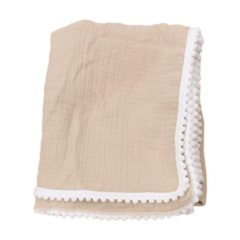 Baby Tassel Swaddle Wrap Cotton Double Gauze Receiving Blanket-TB00783-Veeddydropshipping Baby Tassel Swaddle Wrap Cotton Double Gauze Receiving Blanket-TB00783-Veeddydropshipping