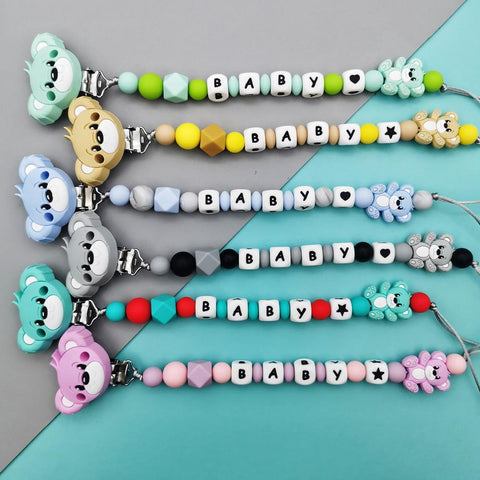 Custom English Russian Silicone Letter Name Baby Bear Silicone Beads-TB00813-Veeddydropshipping Custom English Russian Silicone Letter Name Baby Bear Silicone Beads-TB00813-Veeddydropshipping