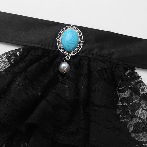 Womens Victorian Ruffled Lace Neck Collar-WF01256-Veeddydropshipping Womens Victorian Ruffled Lace Neck Collar-WF01256-Veeddydropshipping