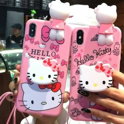 Case Cover for iPhone 13 12 11 Pro XS Max 7 8 Cute Hello kitty Doll Strap Holder-PA00158-Veeddydropshipping Case Cover for iPhone 13 12 11 Pro XS Max 7 8 Cute Hello kitty Doll Strap Holder-PA00158-Veeddydropshipping