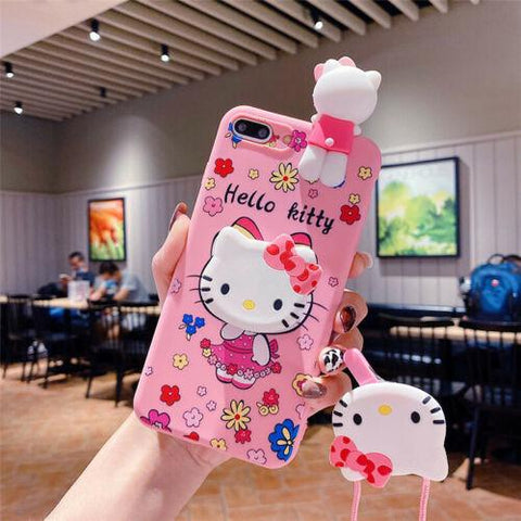 Case Cover for iPhone 13 12 11 Pro XS Max 7 8 Cute Hello kitty Doll Strap Holder-PA00158-Veeddydropshipping Case Cover for iPhone 13 12 11 Pro XS Max 7 8 Cute Hello kitty Doll Strap Holder-PA00158-Veeddydropshipping