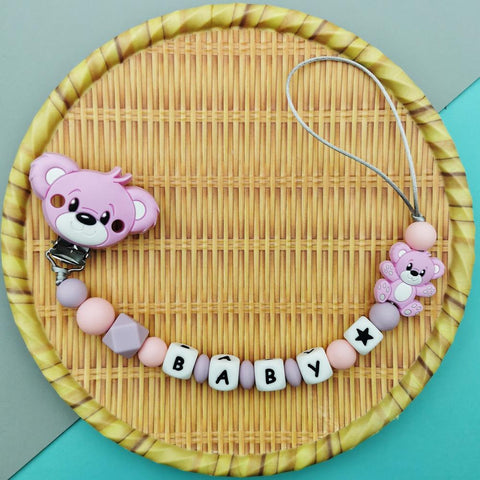 Custom English Russian Silicone Letter Name Baby Bear Silicone Beads-TB00813-Veeddydropshipping Custom English Russian Silicone Letter Name Baby Bear Silicone Beads-TB00813-Veeddydropshipping