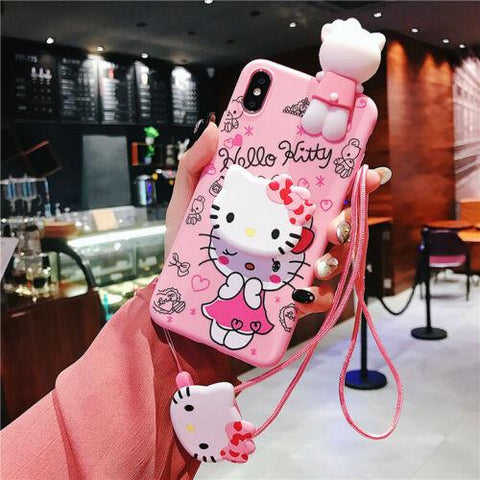 Case Cover for iPhone 13 12 11 Pro XS Max 7 8 Cute Hello kitty Doll Strap Holder-PA00158-Veeddydropshipping Case Cover for iPhone 13 12 11 Pro XS Max 7 8 Cute Hello kitty Doll Strap Holder-PA00158-Veeddydropshipping