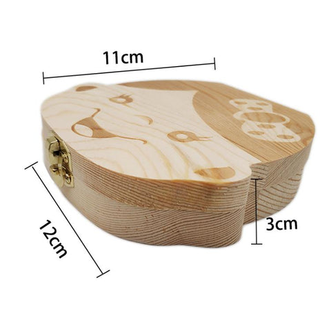 Wooden Baby Kids Tooth Storage Box English/Spanish/French/Russian/Italian-TB00793-Veeddydropshipping Wooden Baby Kids Tooth Storage Box English/Spanish/French/Russian/Italian-TB00793-Veeddydropshipping