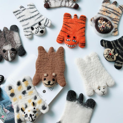 HoneyCherry Cute Animal Wool Felt Coaster Cartoon Shape Table-TB00794-Veeddydropshipping HoneyCherry Cute Animal Wool Felt Coaster Cartoon Shape Table-TB00794-Veeddydropshipping