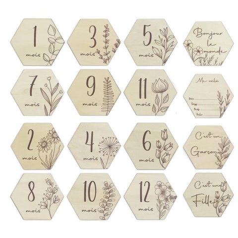 Baby Milestone Cards French Photo Card Newborn Keepsake Baby-TB00796-Veeddydropshipping Baby Milestone Cards French Photo Card Newborn Keepsake Baby-TB00796-Veeddydropshipping