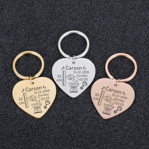 Baby Keychain Customized New Baby Data Statistics Fashion Bag Charm-TB00826-Veeddydropshipping Baby Keychain Customized New Baby Data Statistics Fashion Bag Charm-TB00826-Veeddydropshipping