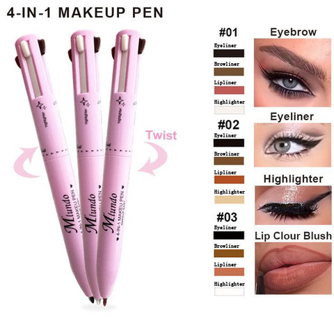 4 In 1 Cosmetic Brush 4 Color Multifunctional Make-up Pen-Veeddydropshipping