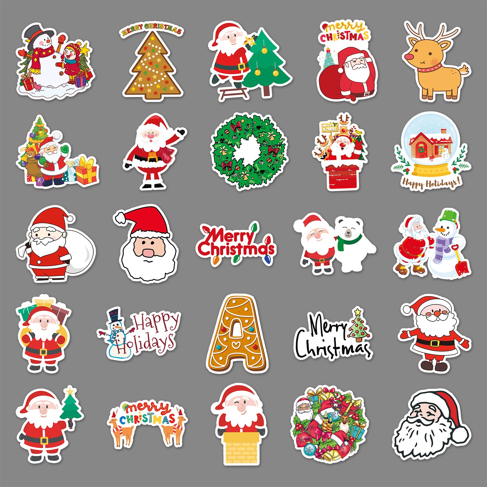    50ChristmasDoodleStickersDIYWaterproofStickers-Veeddydropshipping-3