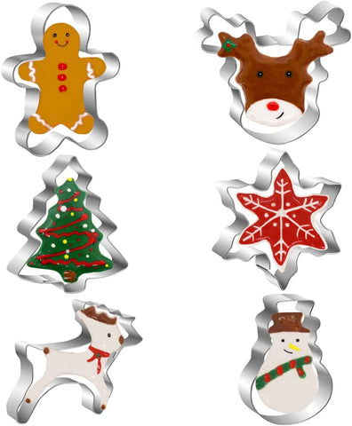    6PcsStainlessSteelChristmasCookieMouldsChristmasTreeSnowman-Veeddydropshipping-1