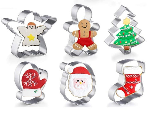       6PcsStainlessSteelChristmasCookieMouldsChristmasTreeSnowman-Veeddydropshipping-8