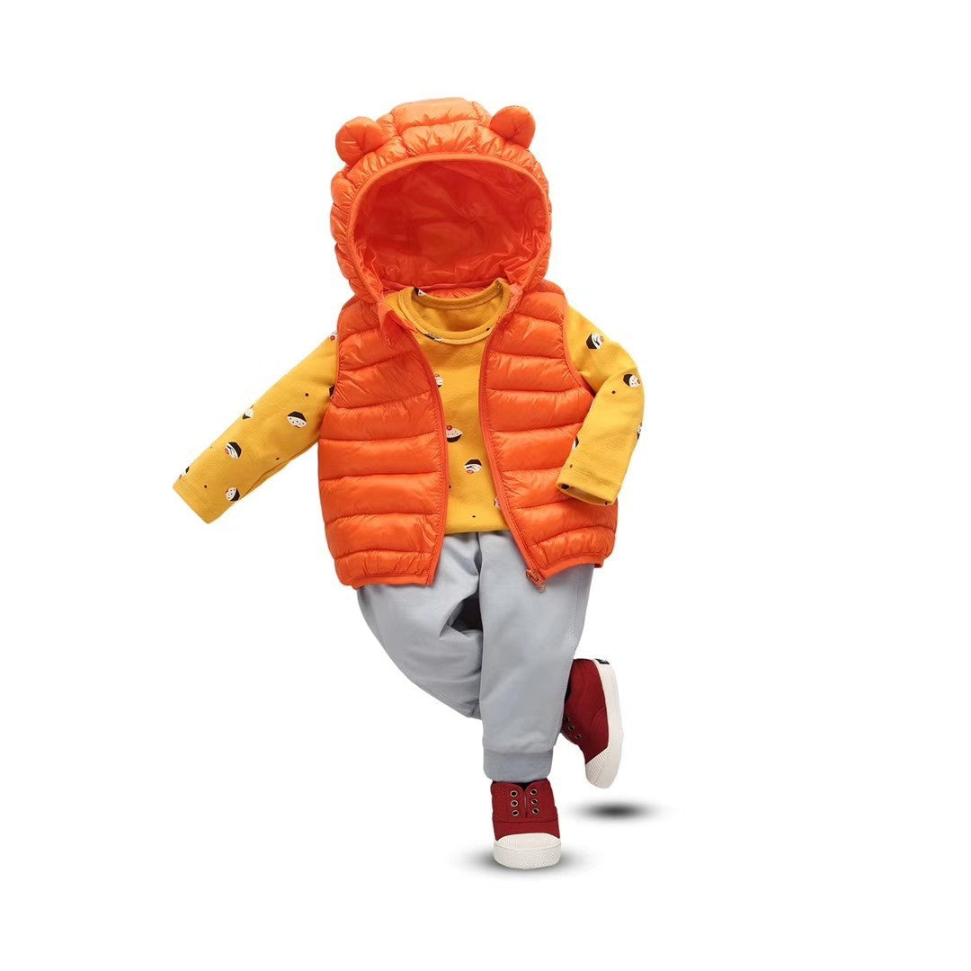Boys Girls Warm Down Vest Kids Cotton Waistcoat-Veeddydropshipping