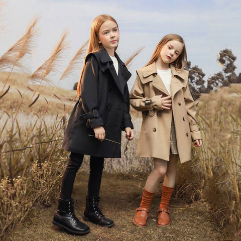 Children Girls Windbreaker Windproof Trench Coat-Veeddydropshipping