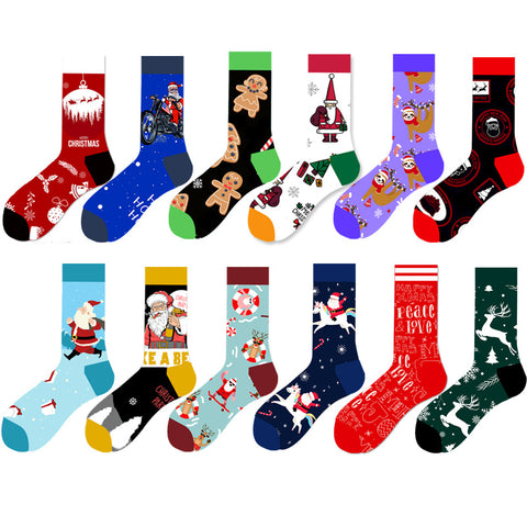 Christmas12ColoursSocksFatherChristmasSnowflakeSocks-Veeddydropshipping-4