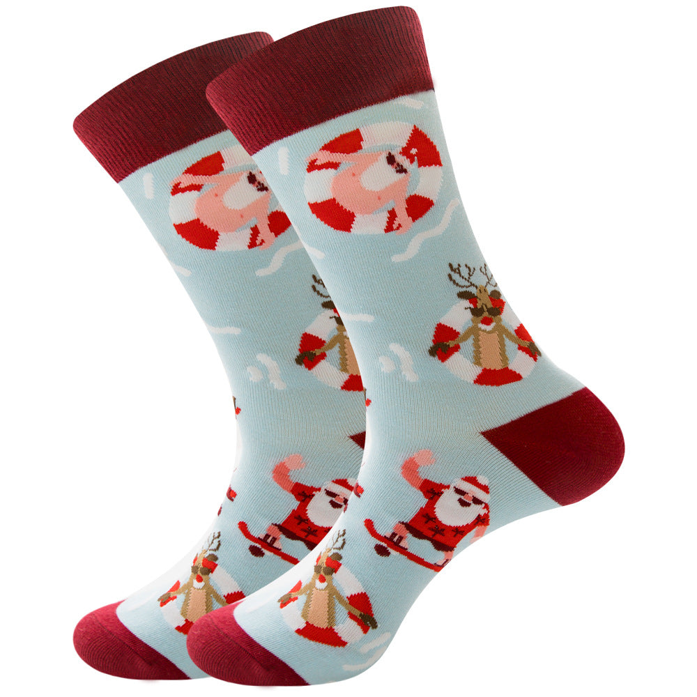    Christmas12ColoursSocksFatherChristmasSnowflakeSocks-Veeddydropshipping-6