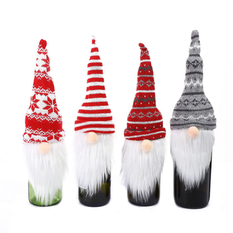     ChristmasDecorationFacelessOldManKnittedHatWineBottleCover-Veeddydropshipping-4