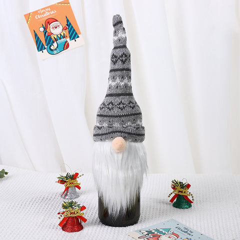    ChristmasDecorationFacelessOldManKnittedHatWineBottleCover-Veeddydropshipping-5