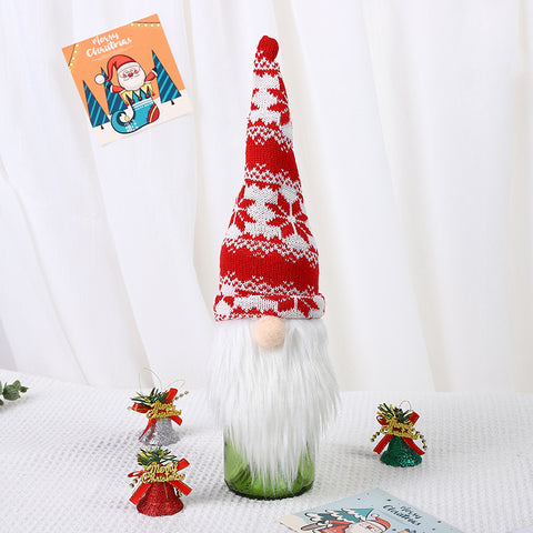       ChristmasDecorationFacelessOldManKnittedHatWineBottleCover-Veeddydropshipping-8