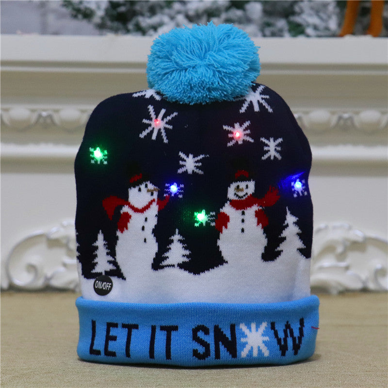    ChristmasDecorationSuppliesColourfulLuminousKnittedHatChristmasHat-Veeddydropshipping-10