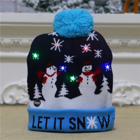    ChristmasDecorationSuppliesColourfulLuminousKnittedHatChristmasHat-Veeddydropshipping-10
