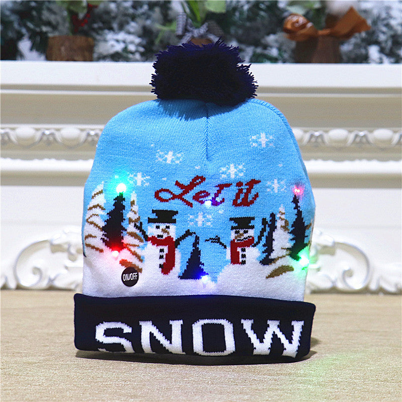    ChristmasDecorationSuppliesColourfulLuminousKnittedHatChristmasHat-Veeddydropshipping-11