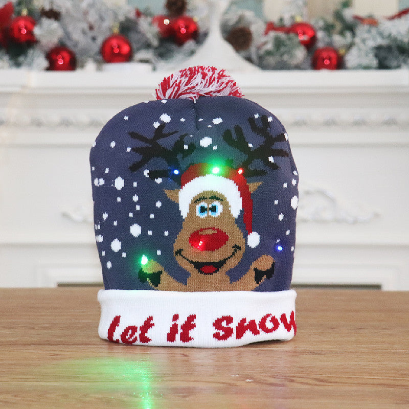   ChristmasDecorationSuppliesColourfulLuminousKnittedHatChristmasHat-Veeddydropshipping-13