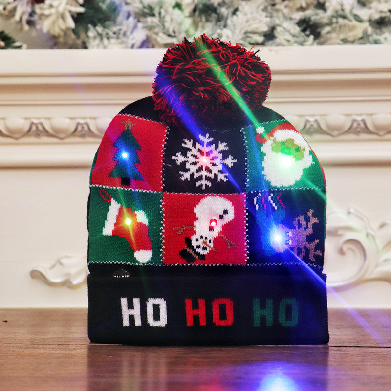    ChristmasDecorationSuppliesColourfulLuminousKnittedHatChristmasHat-Veeddydropshipping-15
