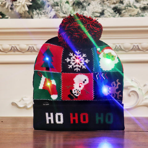    ChristmasDecorationSuppliesColourfulLuminousKnittedHatChristmasHat-Veeddydropshipping-15