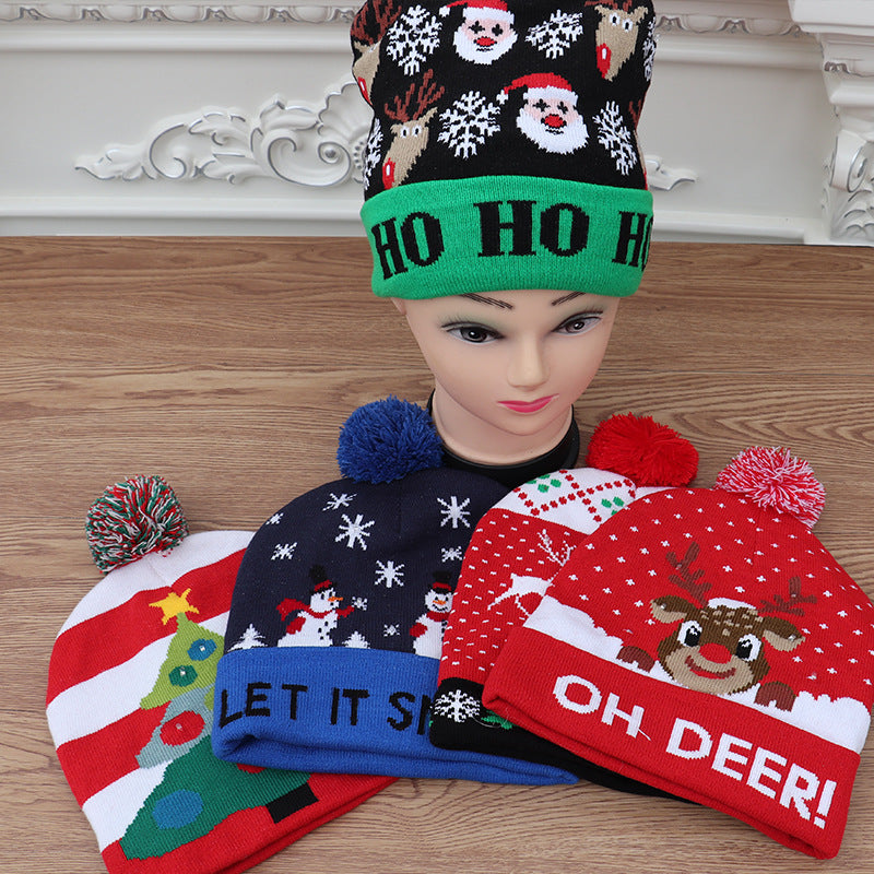ChristmasDecorationSuppliesColourfulLuminousKnittedHatChristmasHat-Veeddydropshipping-2