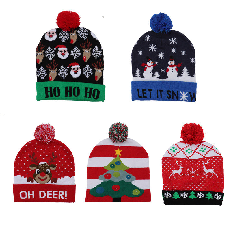       ChristmasDecorationSuppliesColourfulLuminousKnittedHatChristmasHat-Veeddydropshipping-3