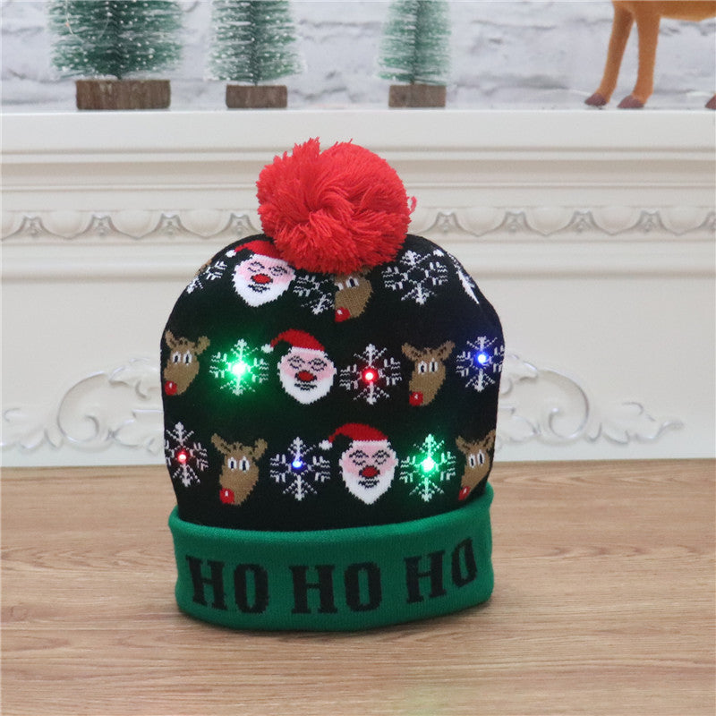    ChristmasDecorationSuppliesColourfulLuminousKnittedHatChristmasHat-Veeddydropshipping-4