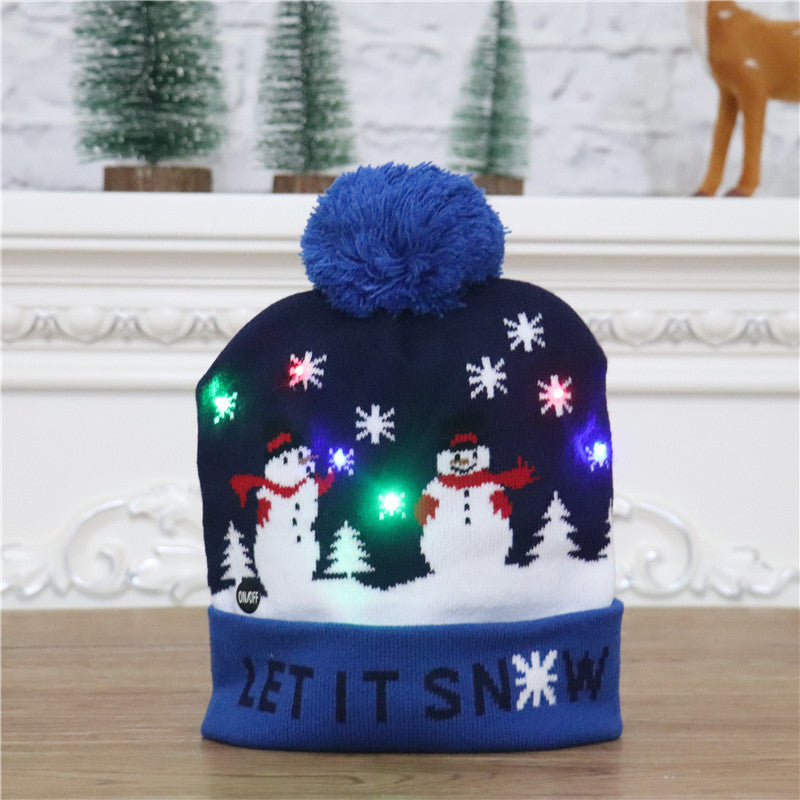   ChristmasDecorationSuppliesColourfulLuminousKnittedHatChristmasHat-Veeddydropshipping-5