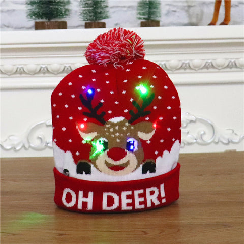 ChristmasDecorationSuppliesColourfulLuminousKnittedHatChristmasHat-Veeddydropshipping-6