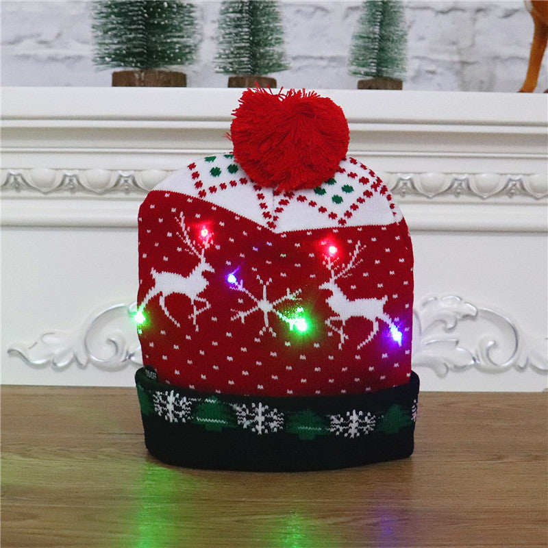    ChristmasDecorationSuppliesColourfulLuminousKnittedHatChristmasHat-Veeddydropshipping-7