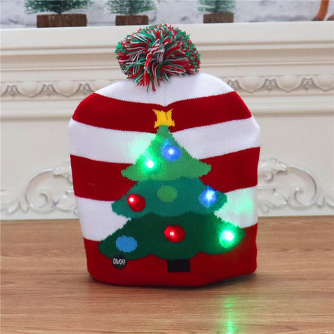    ChristmasDecorationSuppliesColourfulLuminousKnittedHatChristmasHat-Veeddydropshipping-8