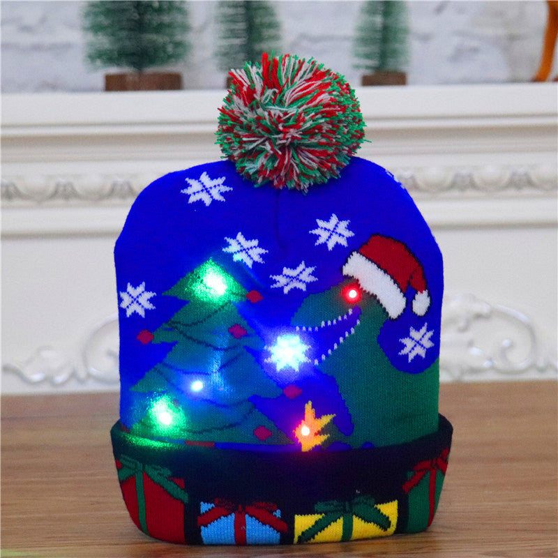       ChristmasDecorationSuppliesColourfulLuminousKnittedHatChristmasHat-Veeddydropshipping-9