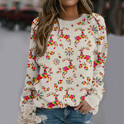    ChristmasElementPrintedSimpleLongSleeveStreetTop-Veeddydropshipping-2