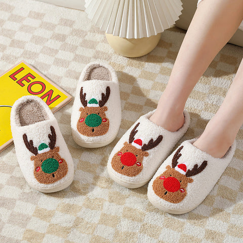    ChristmasElkCottonSlippersFemaleFallAndWinterHome-Veeddydropshipping-1