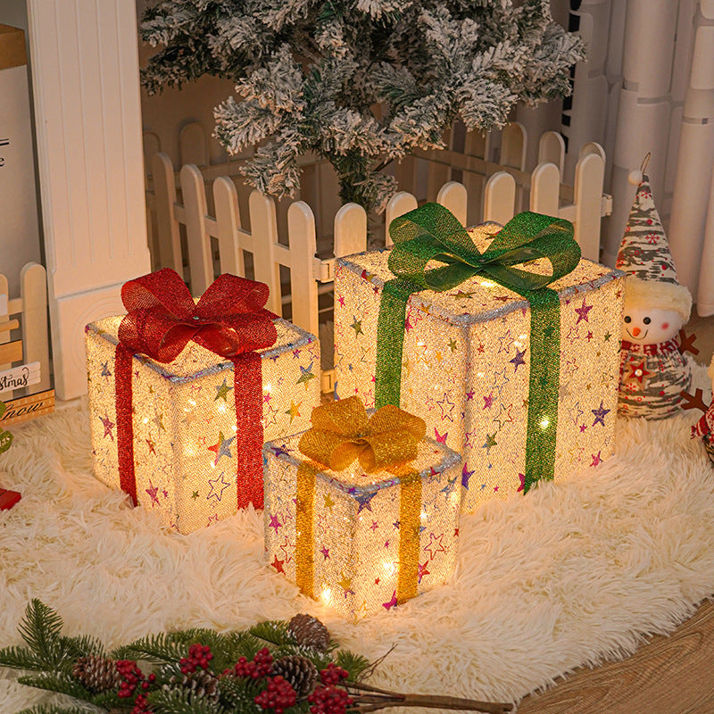       ChristmasLightsChristmasGiftBoxSetOfThreePropsOrnaments-Veeddydropshipping-6