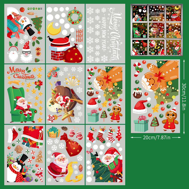       ChristmasStickersSantaClausSnowflakeDecalsStaticGlassWindowStickers-Veeddydropshipping-8