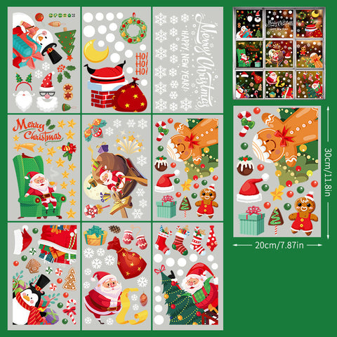       ChristmasStickersSantaClausSnowflakeDecalsStaticGlassWindowStickers-Veeddydropshipping-8