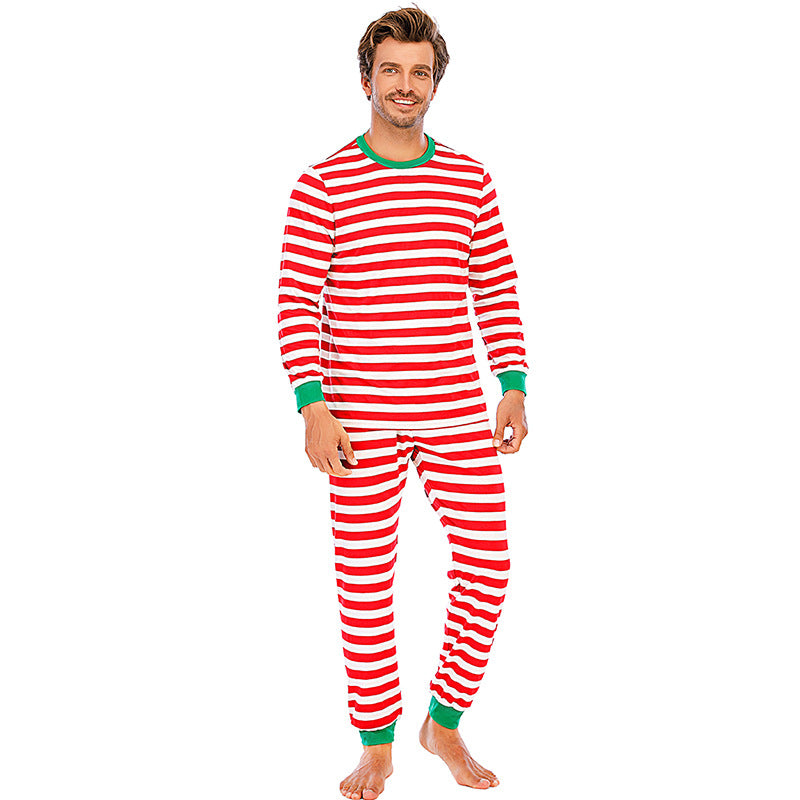    ChristmasStripeBottomedCasualHomewearPajamaSet-Veeddydropshipping-4