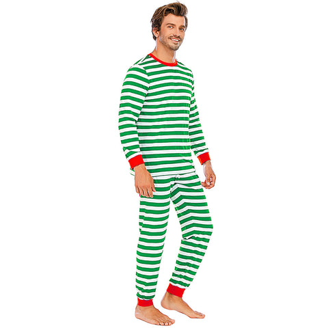    ChristmasStripeBottomedCasualHomewearPajamaSet-Veeddydropshipping-8