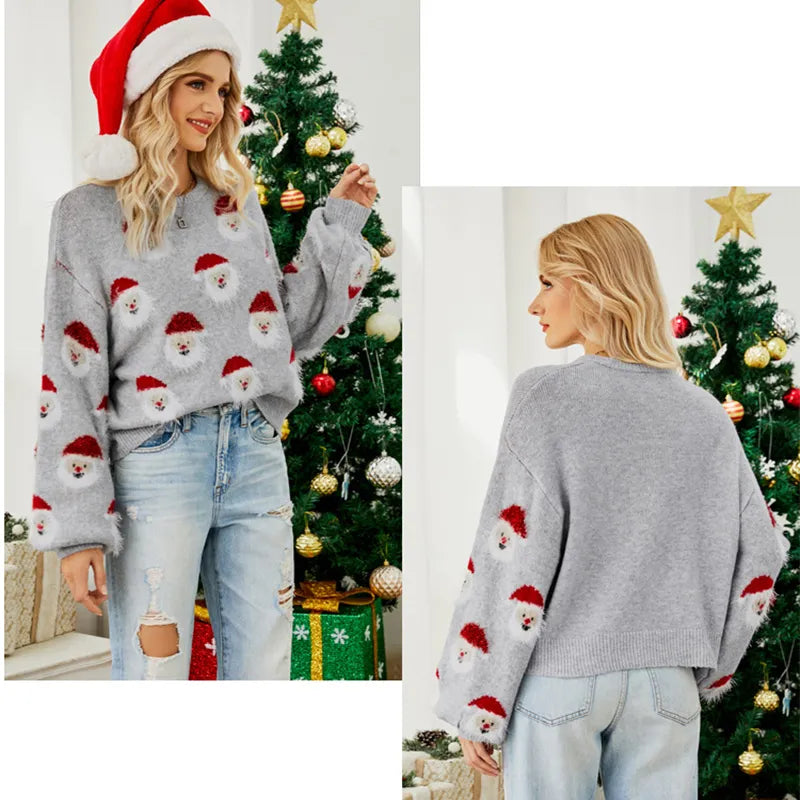    ChristmasSweaterWomenSantaPrintKnitSweaterWinterTops-Veeddydropshipping-5
