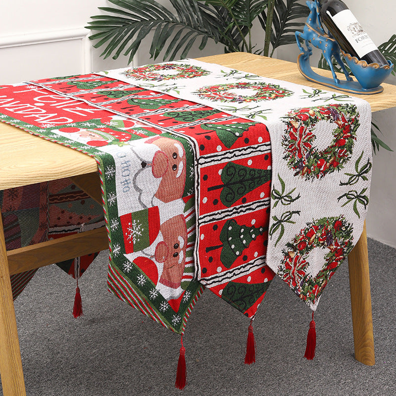   ChristmasTableRunnerFatherChristmasDecorationHomeDressing-Veeddydropshipping-4