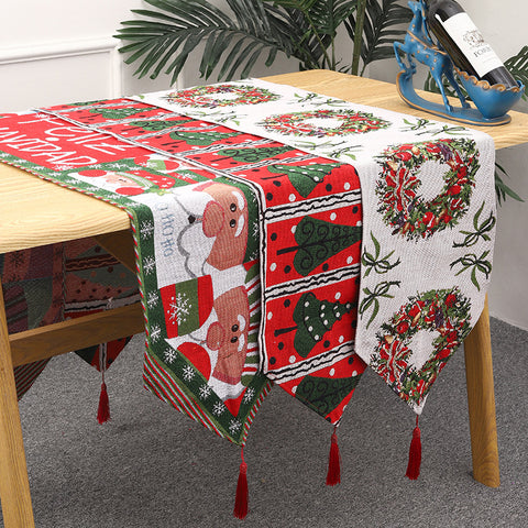    ChristmasTableRunnerFatherChristmasDecorationHomeDressing-Veeddydropshipping-4