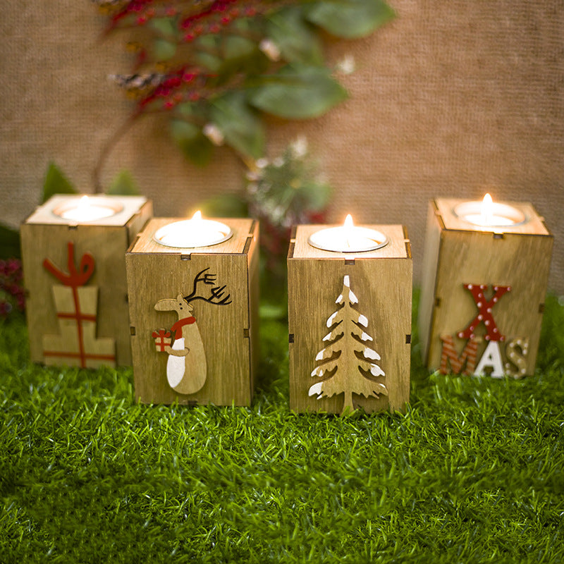    ChristmasWoodenCandleHolderDecorativeOrnamentWithCandles-Veeddydropshipping-1