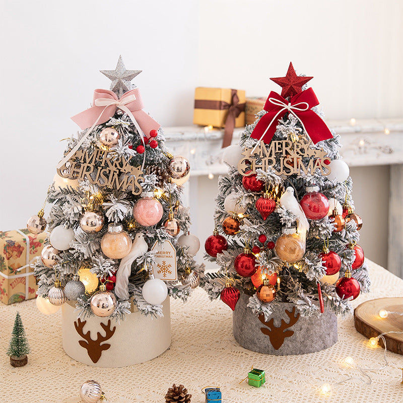    DIYChristmasTreeHomeUseSmallFlockingChristmasTreeSet-Veeddydropshipping-1